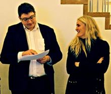 Thomas Bak og Charlotte Bie begge Venstre på valgaftenen på Fredensborg Rådhus.